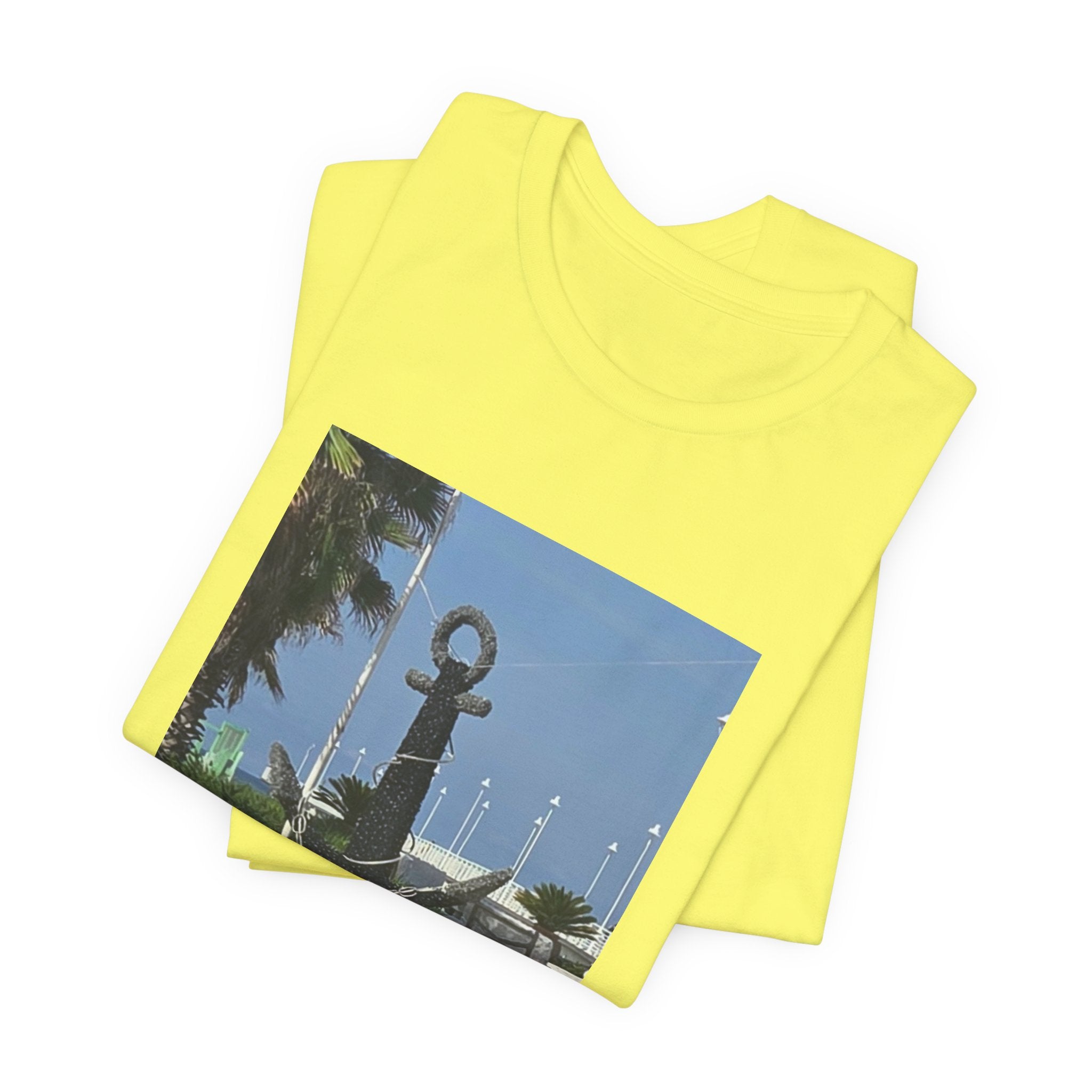 Anchor Statue Photo Tee — Coastal Nautical T-Shirt