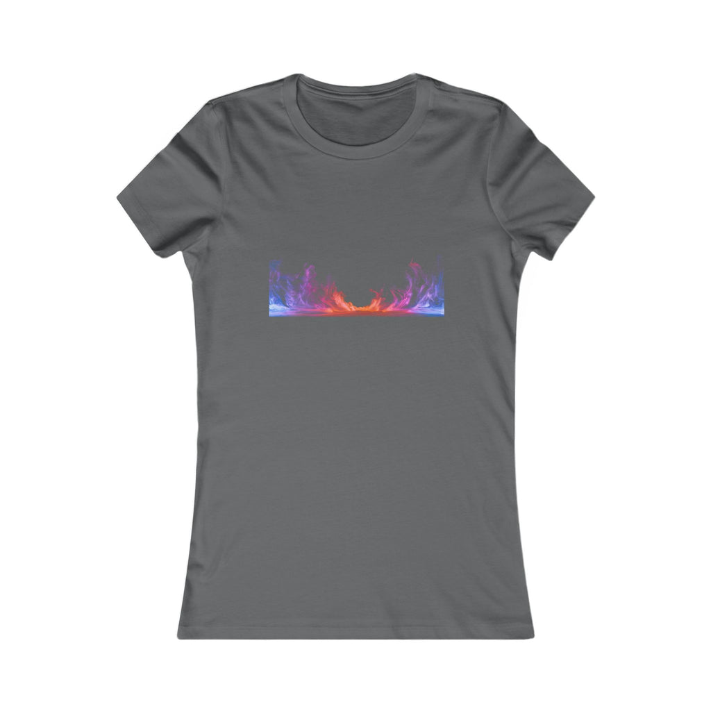 Women's Sunset Forest Tee — Pastel Mountain & Trees Graphic Shirt