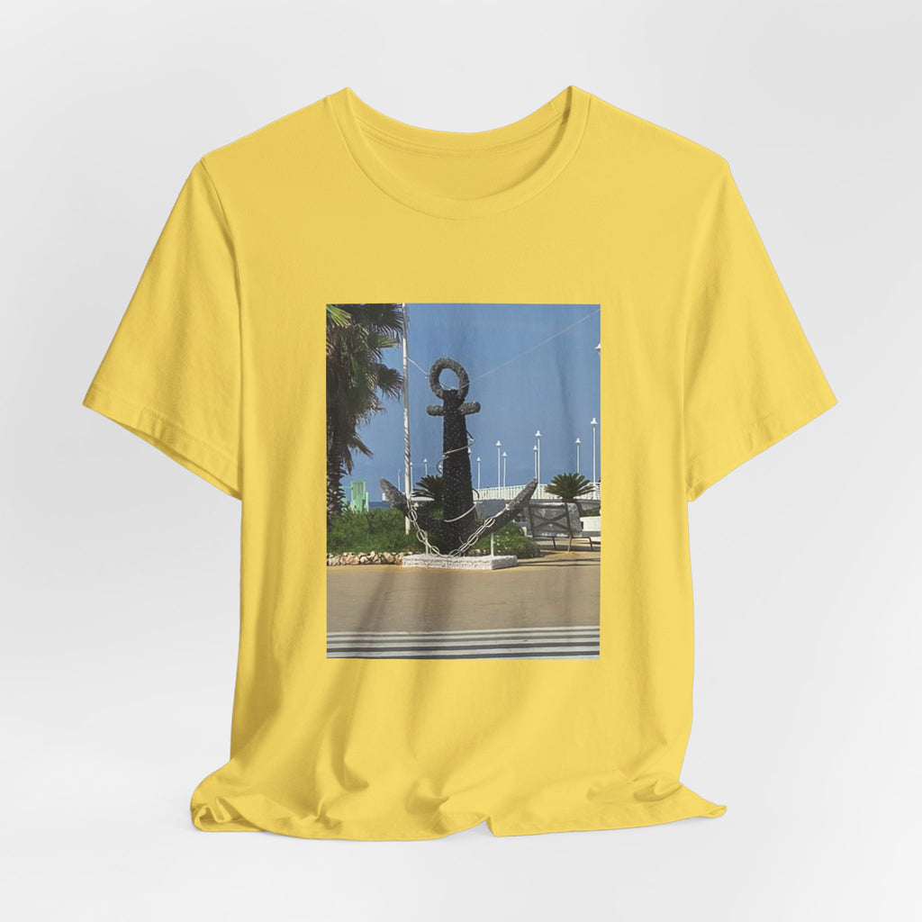 Anchor Statue Photo Tee — Coastal Nautical T-Shirt