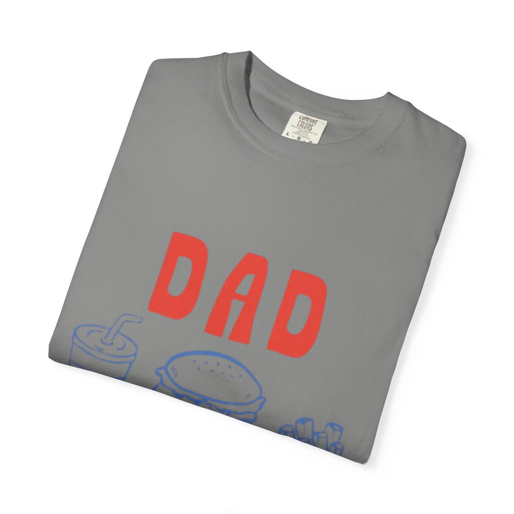 Dad Tax T-Shirt — Funny Father’s Day Tee with Burger, Fries & Drink Graphic