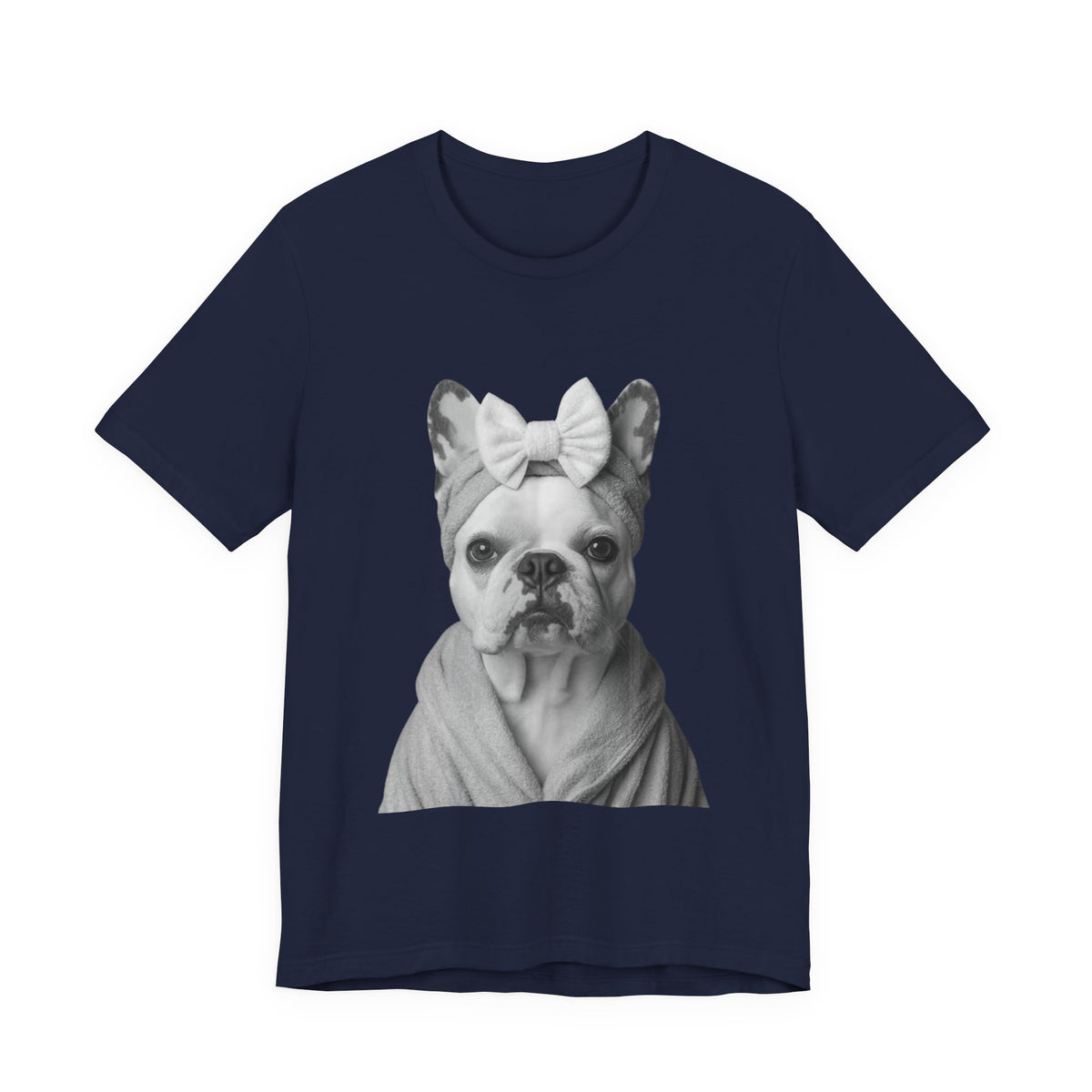 French Bulldog Portrait Tee — Cute Bow Dog Graphic T-Shirt