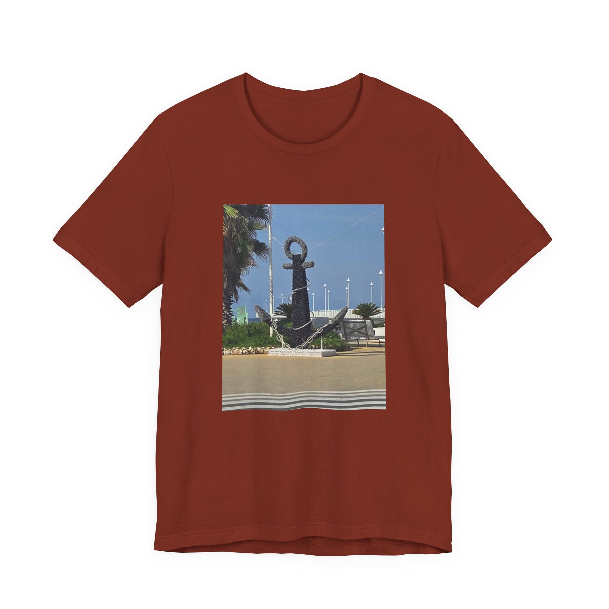 Anchor Statue Photo Tee — Coastal Nautical T-Shirt