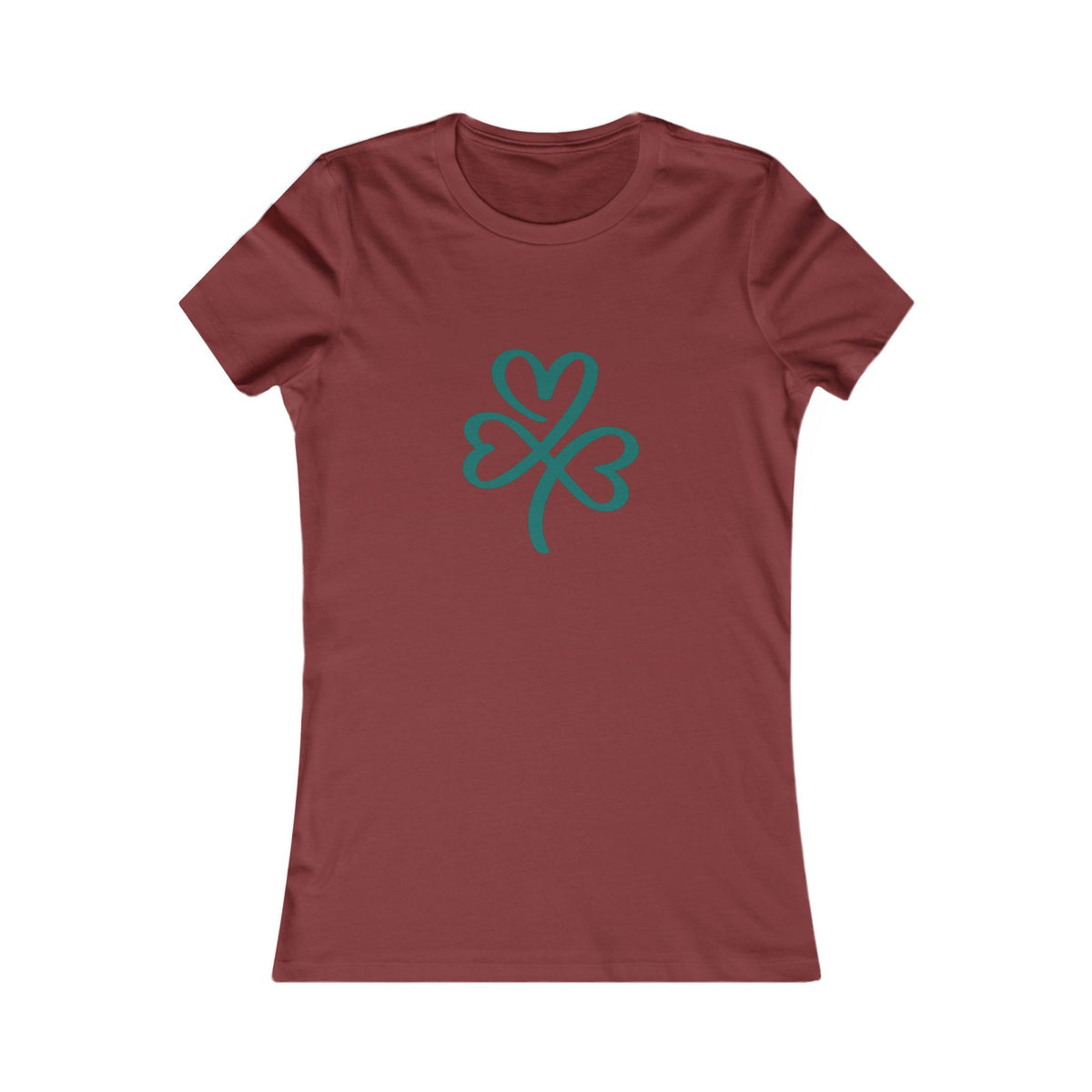 Women's Tee — Minimal Heart-Shamrock Graphic (St. Patrick's Day Casual Shirt)