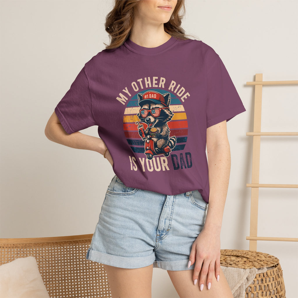 My Other Ride Is Your Dad T-Shirt — Cute Motorcycle Puppy Graphic Tee for Dad, Father's Day Gift