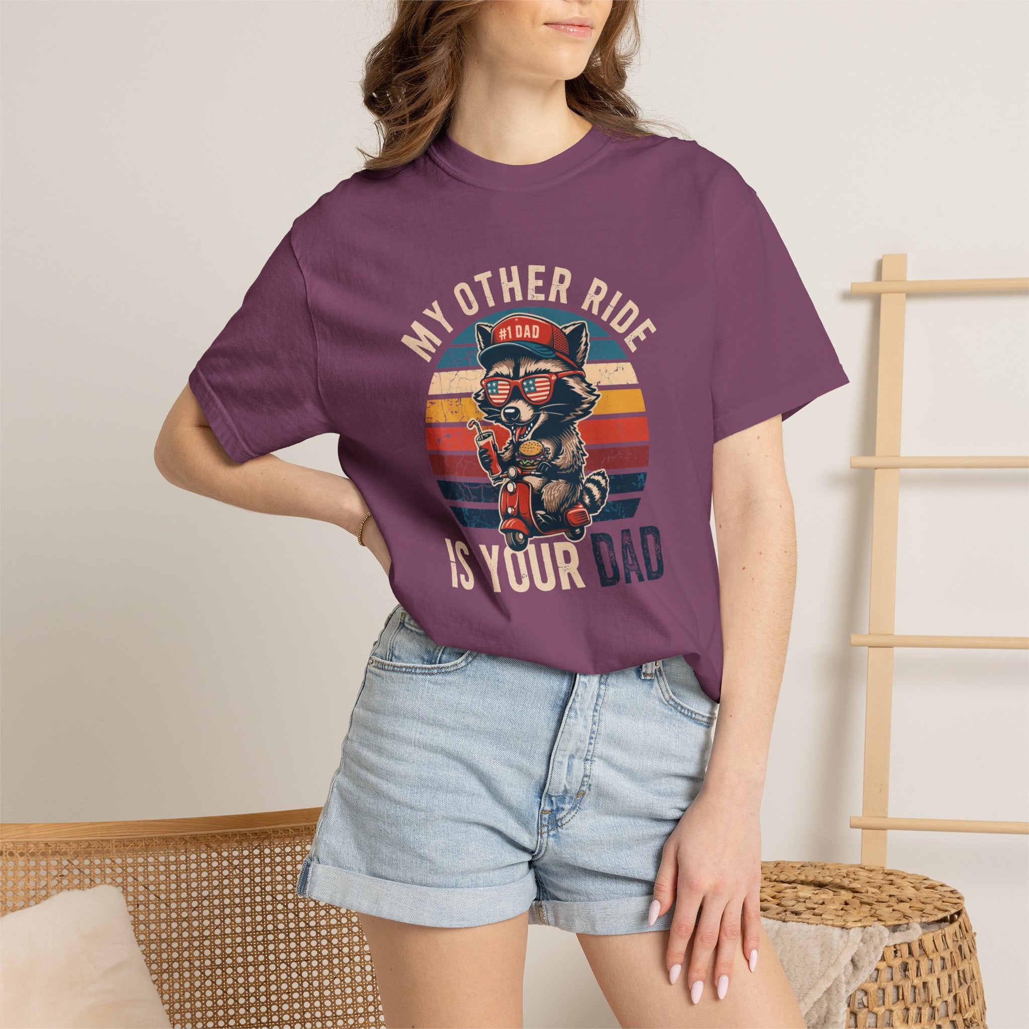 My Other Ride Is Your Dad T-Shirt — Cute Motorcycle Puppy Graphic Tee for Dad, Father's Day Gift