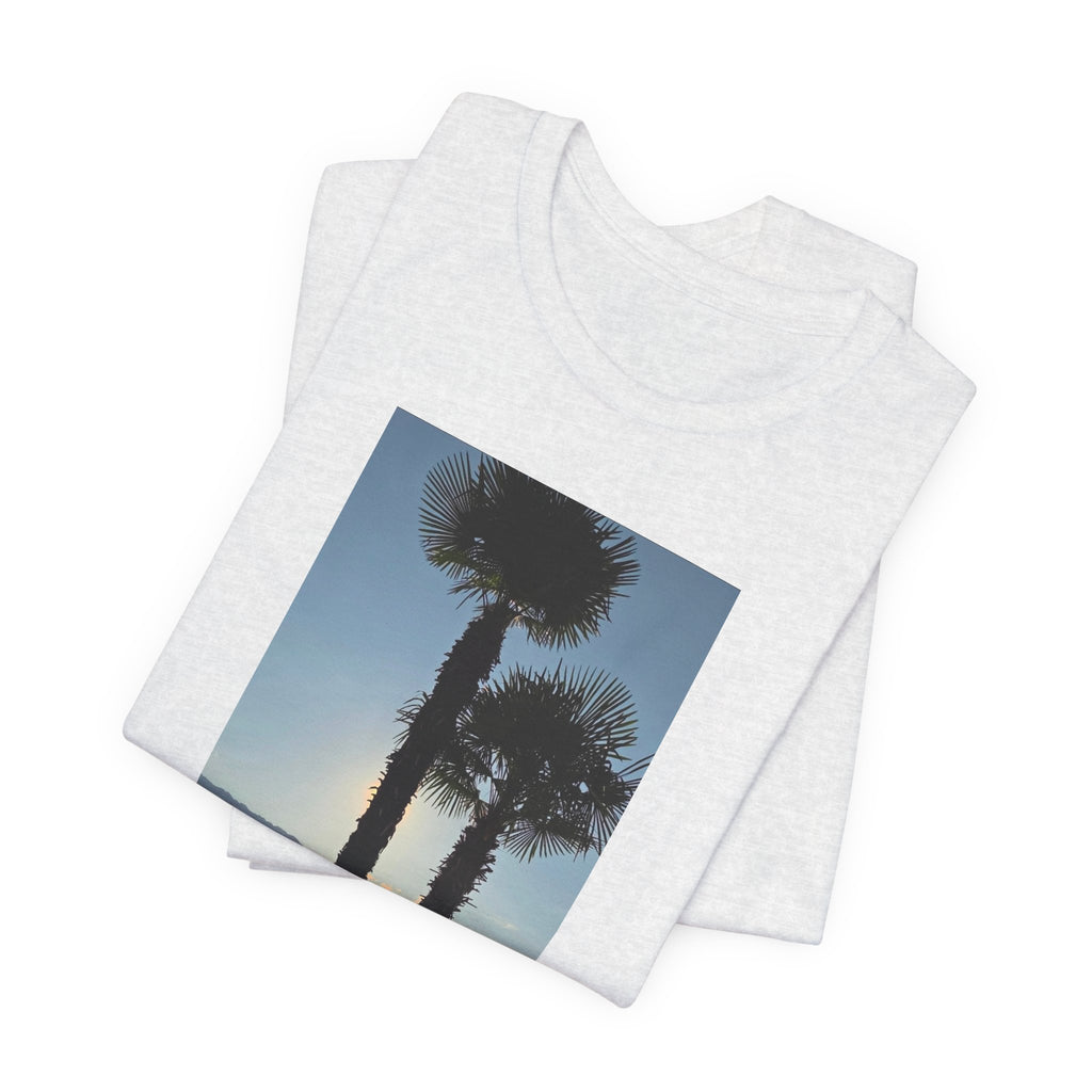 Palm Trees Sunset T‑Shirt — Coastal Photo Tee