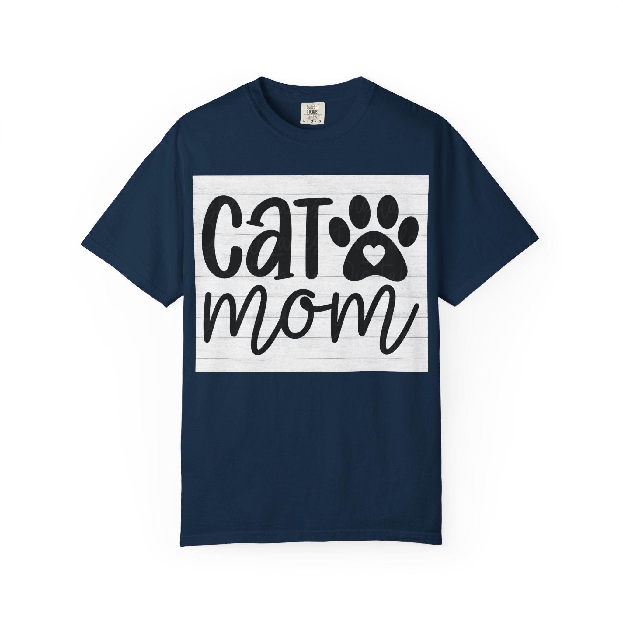 Garment-Dyed Cat Mom Tee