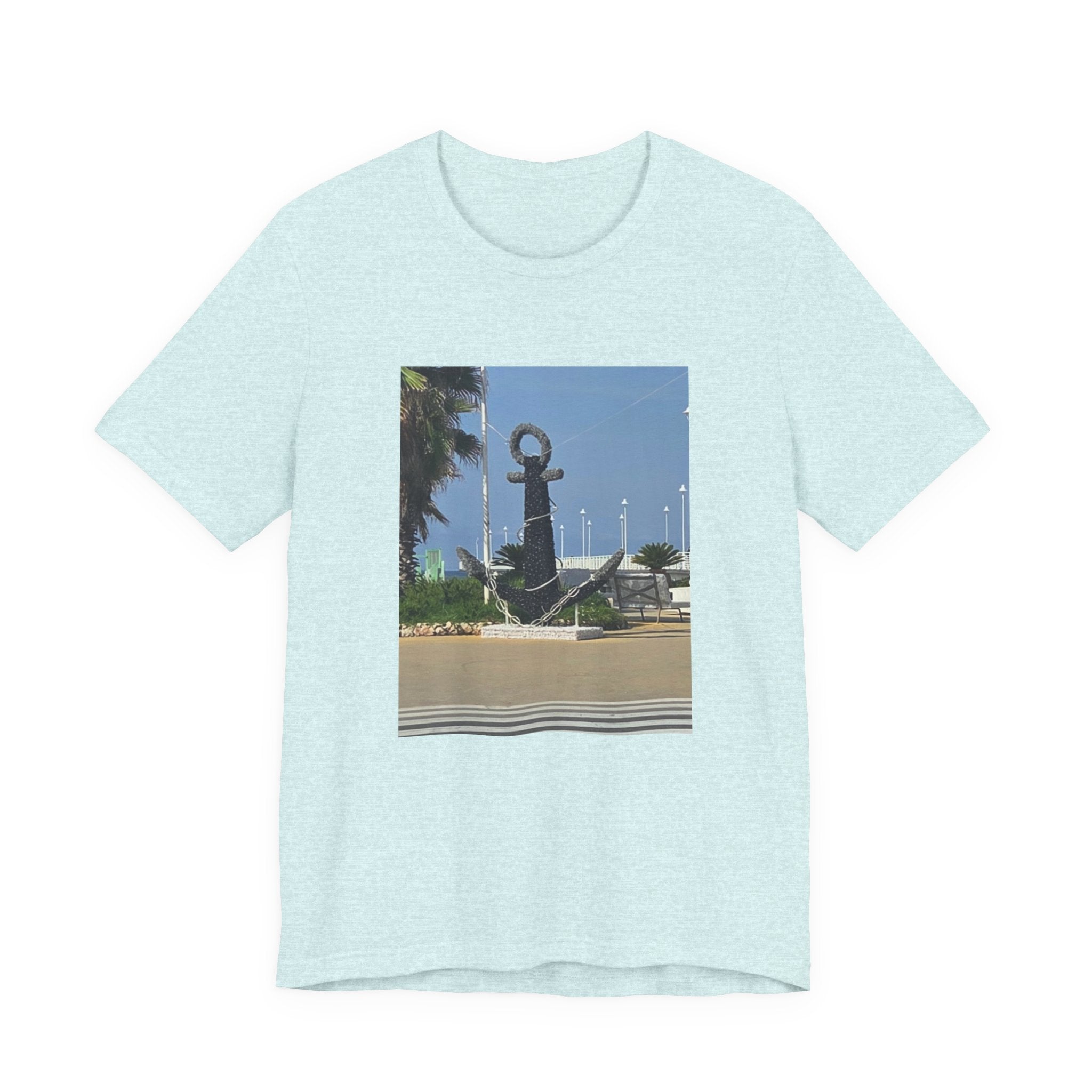 Anchor Statue Photo Tee — Coastal Nautical T-Shirt