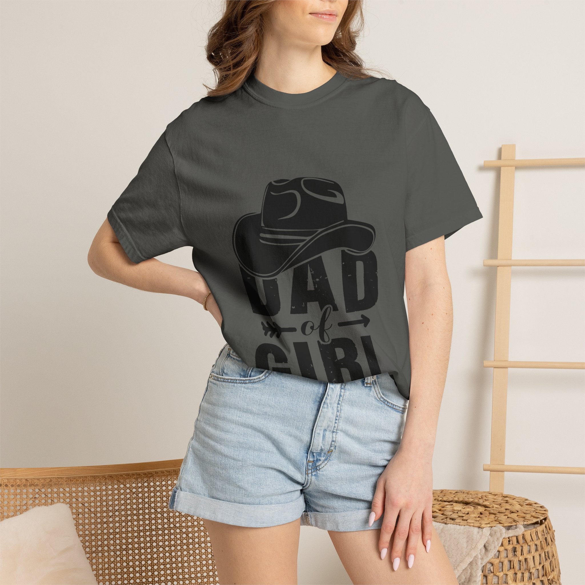 Dad of Girl T-Shirt — Cowboy Hat Father of Daughter Tee