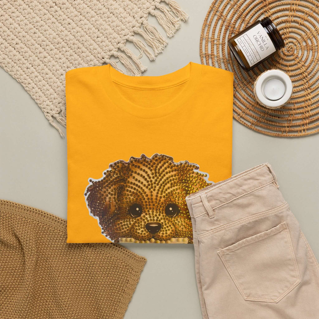 Puppy Love T‑Shirt — Cute Brown Puppy Holding Heart Tee (I Love You)