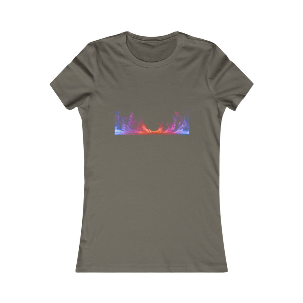 Women's Sunset Forest Tee — Pastel Mountain & Trees Graphic Shirt