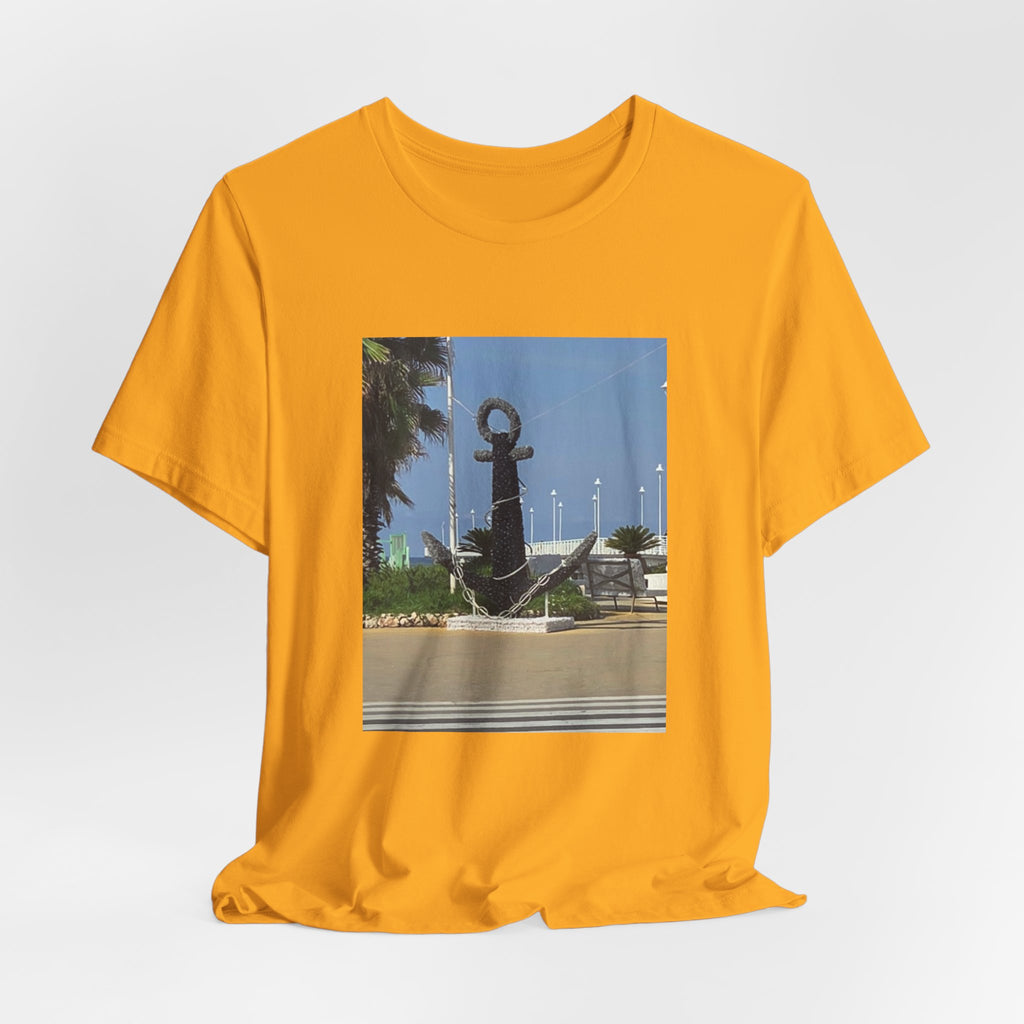 Anchor Statue Photo Tee — Coastal Nautical T-Shirt