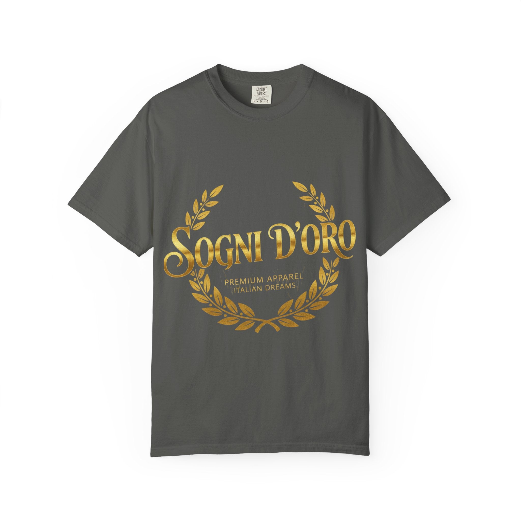 Sogni D'Oro T-Shirt — Italian 'Sogni D'Oro' Gold Laurel Graphic Tee