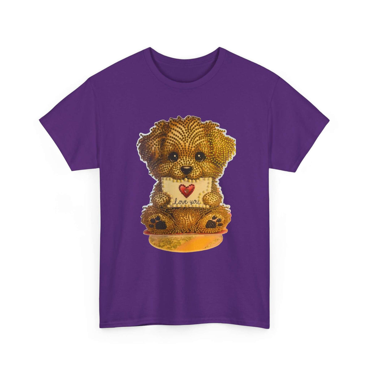 Puppy Love T‑Shirt — Cute Brown Puppy Holding Heart Tee (I Love You)
