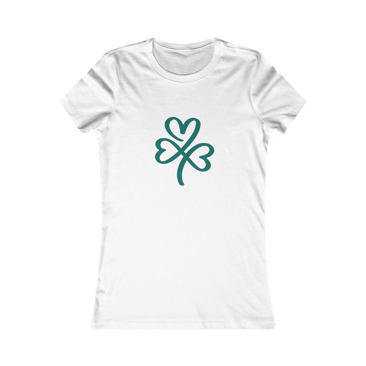 Women's Tee — Minimal Heart-Shamrock Graphic (St. Patrick's Day Casual Shirt)