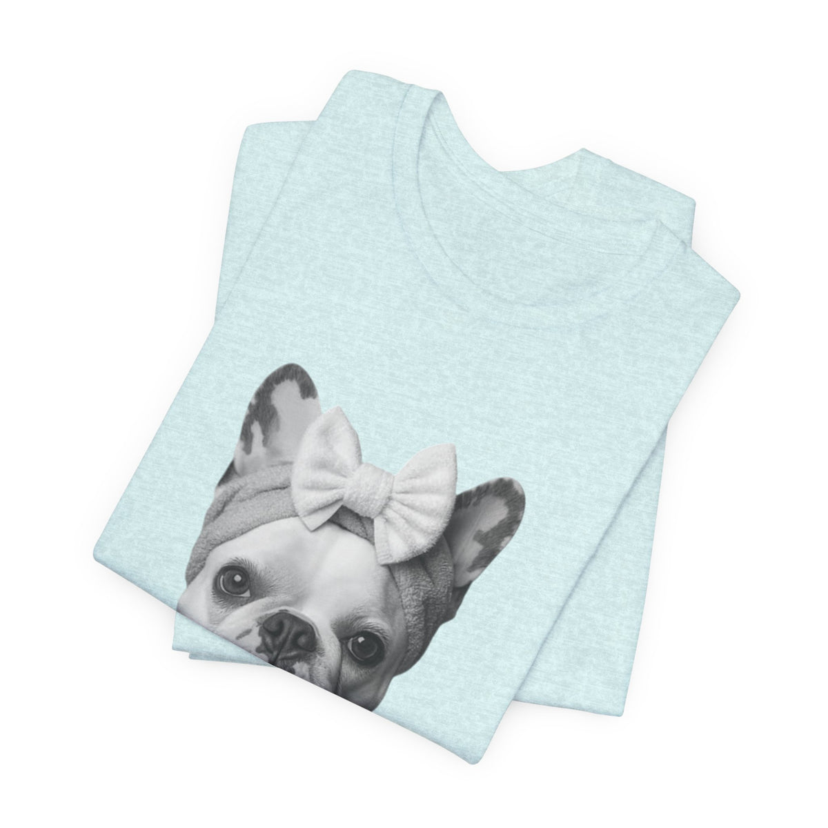 French Bulldog Portrait Tee — Cute Bow Dog Graphic T-Shirt