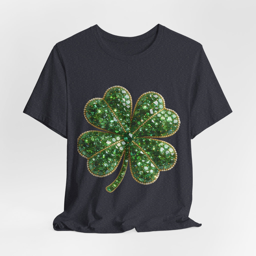 Shimmering Green Four-Leaf Clover T-Shirt — St. Patrick’s Day Lucky Tee
