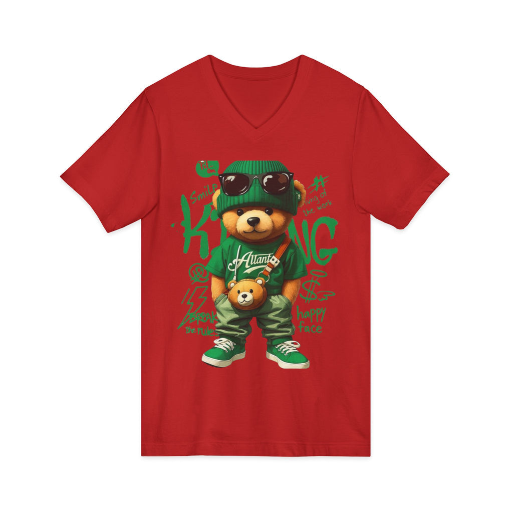 Cotton Teddy Bear V-Neck Tee