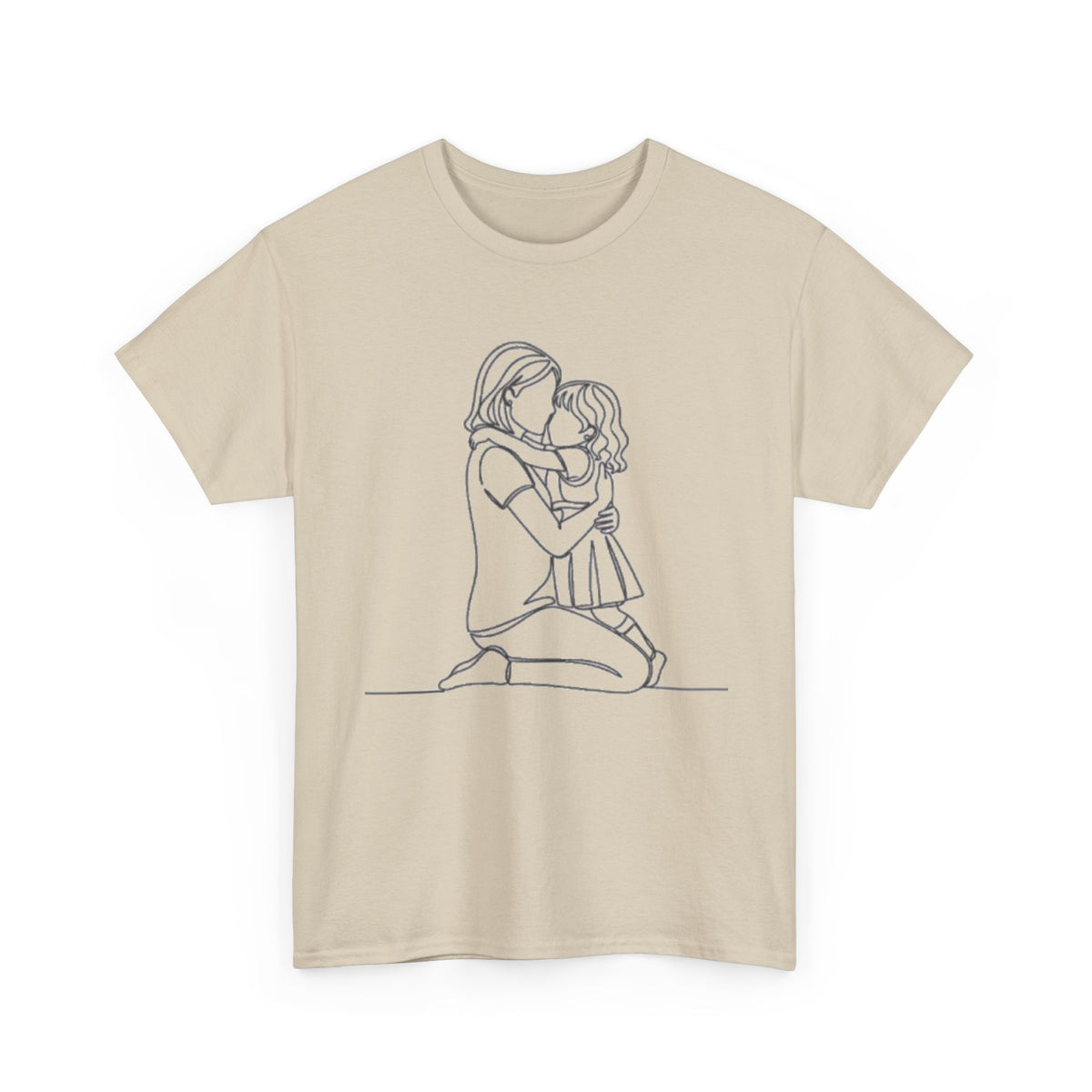 Mother and Daughter Line Art Tee — Minimalist Family Love Shirt