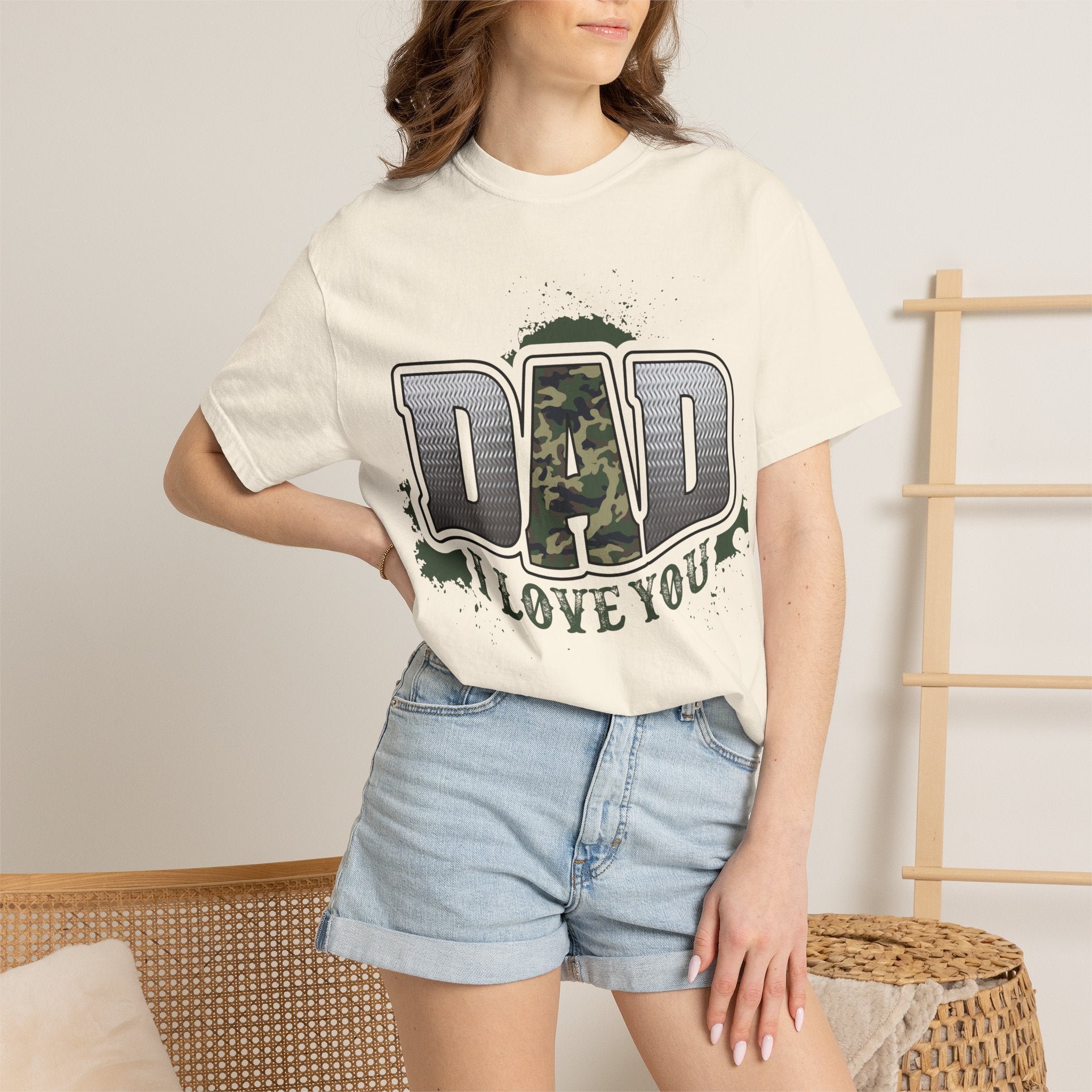 Dad I Love You Camo Graphic T-Shirt