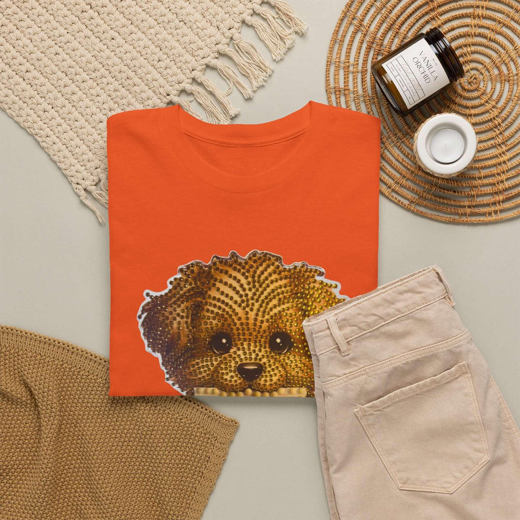 Puppy Love T‑Shirt — Cute Brown Puppy Holding Heart Tee (I Love You)