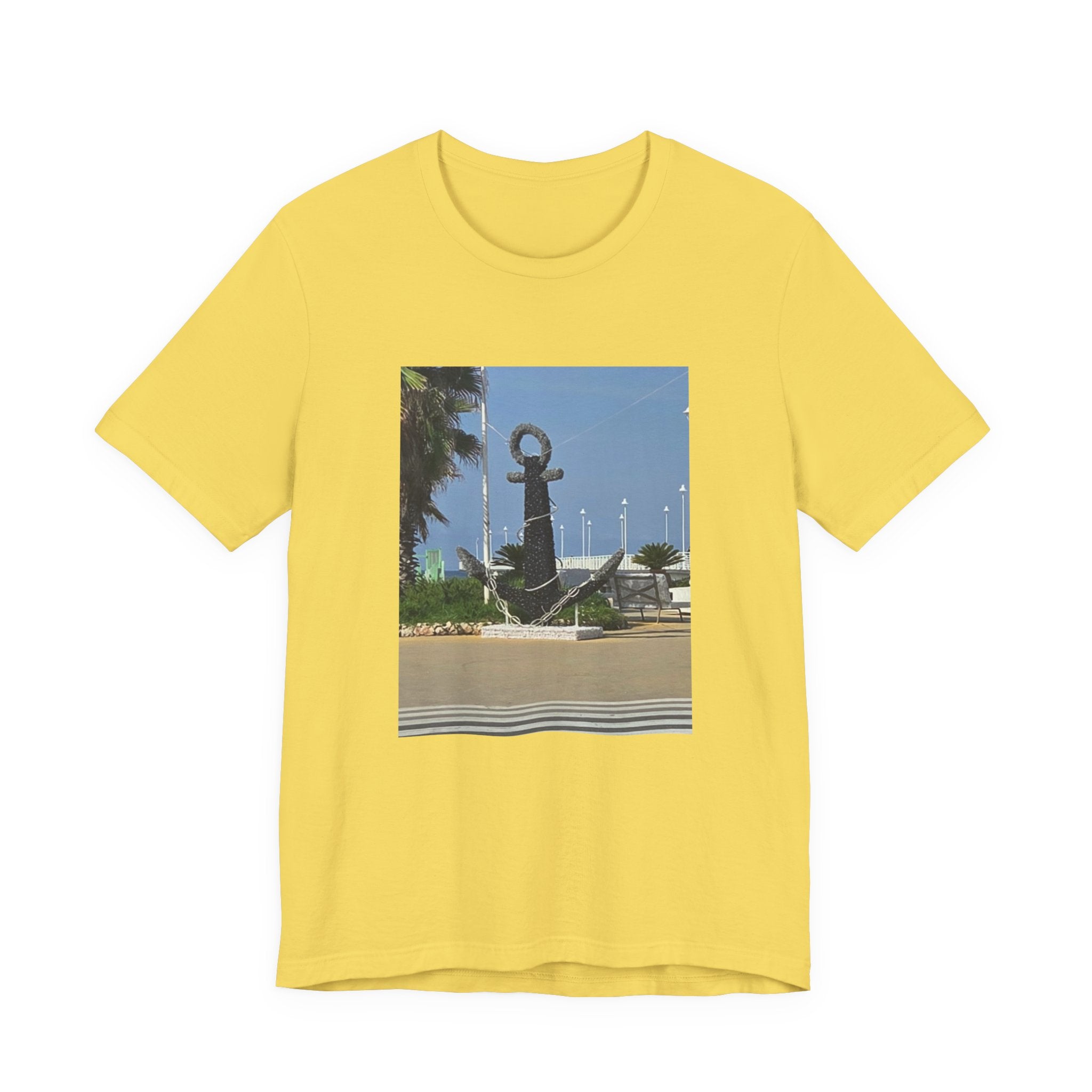 Anchor Statue Photo Tee — Coastal Nautical T-Shirt