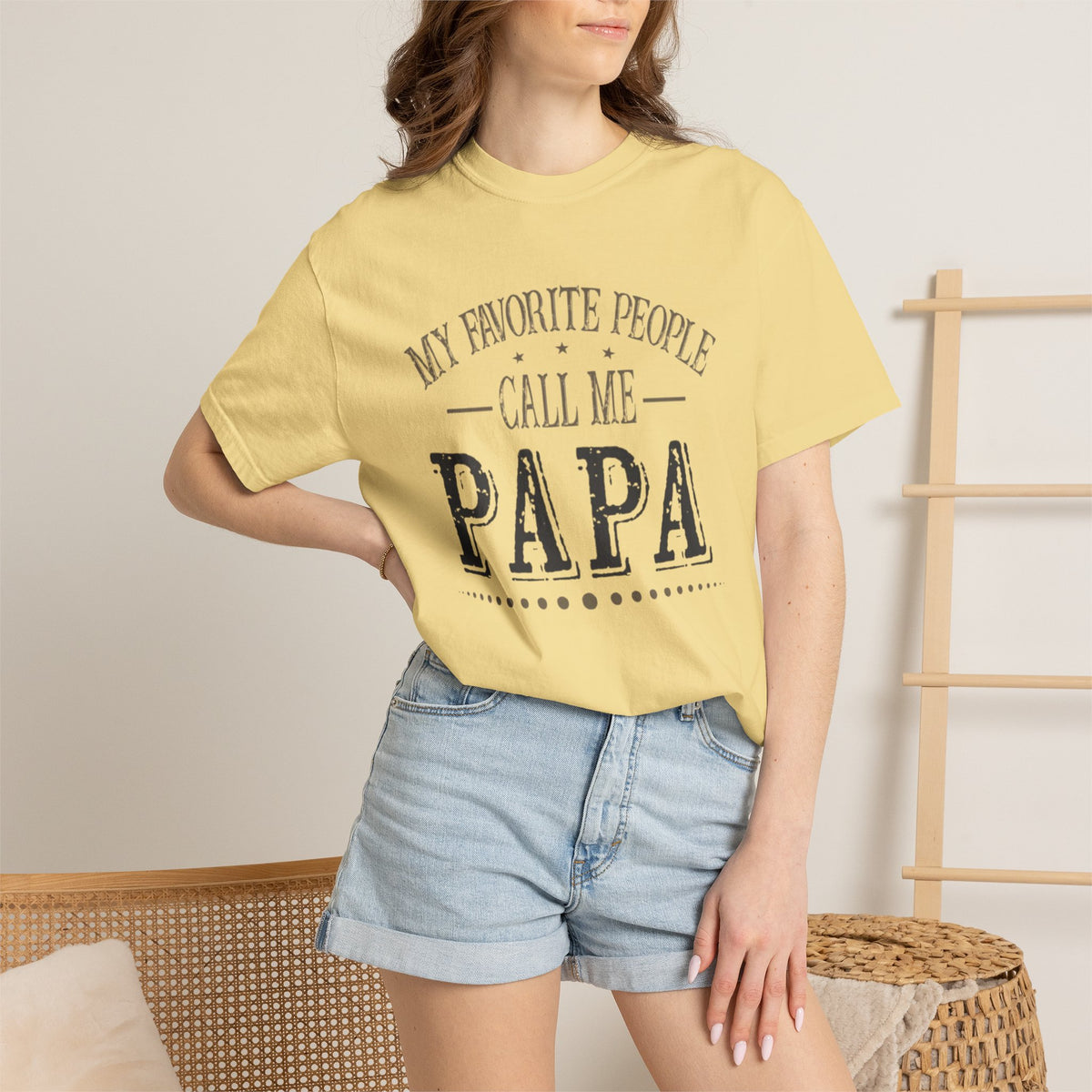 Papa T-Shirt – “My Favorite People Call Me Papa” Vintage Dad Tee