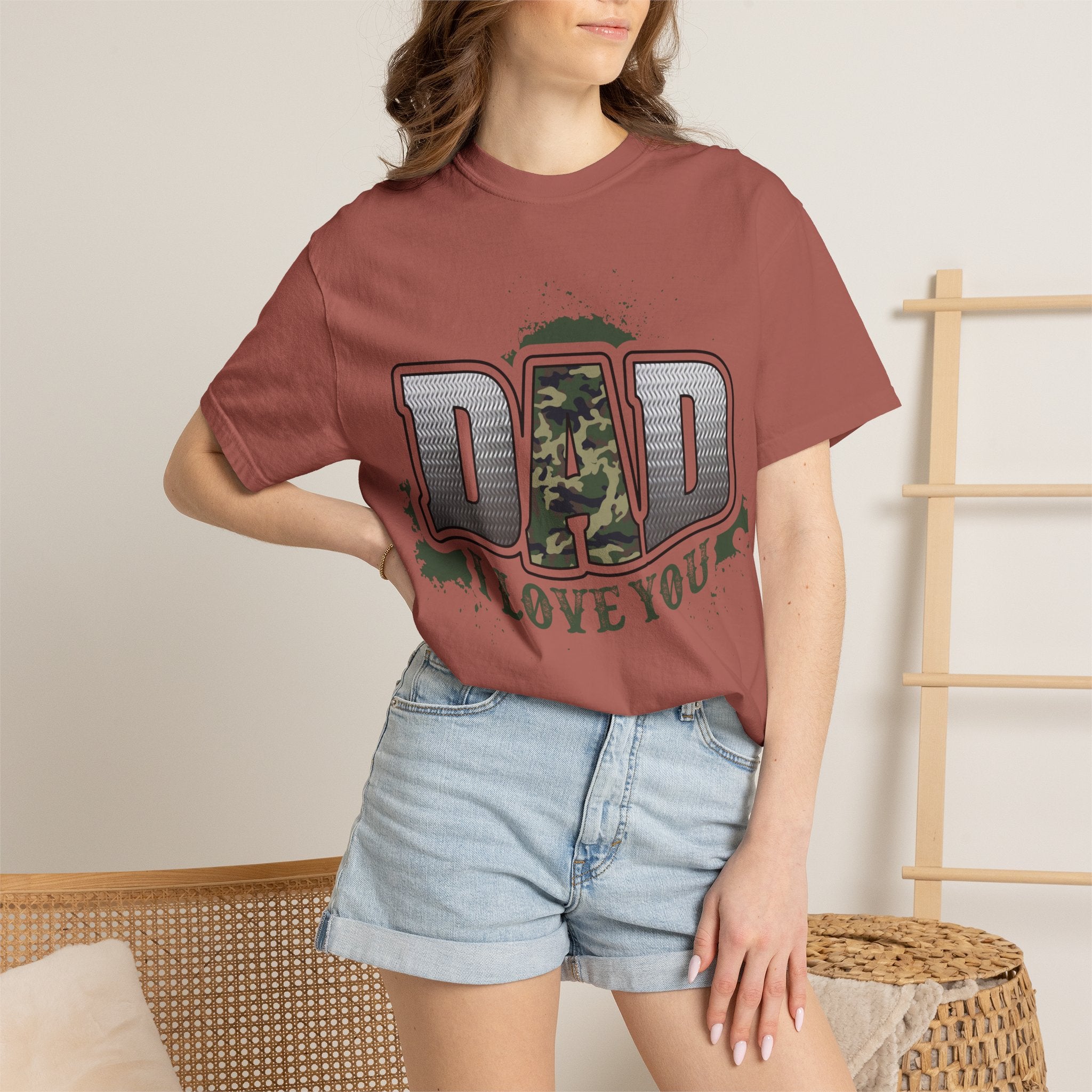 Dad I Love You Camo Graphic T-Shirt