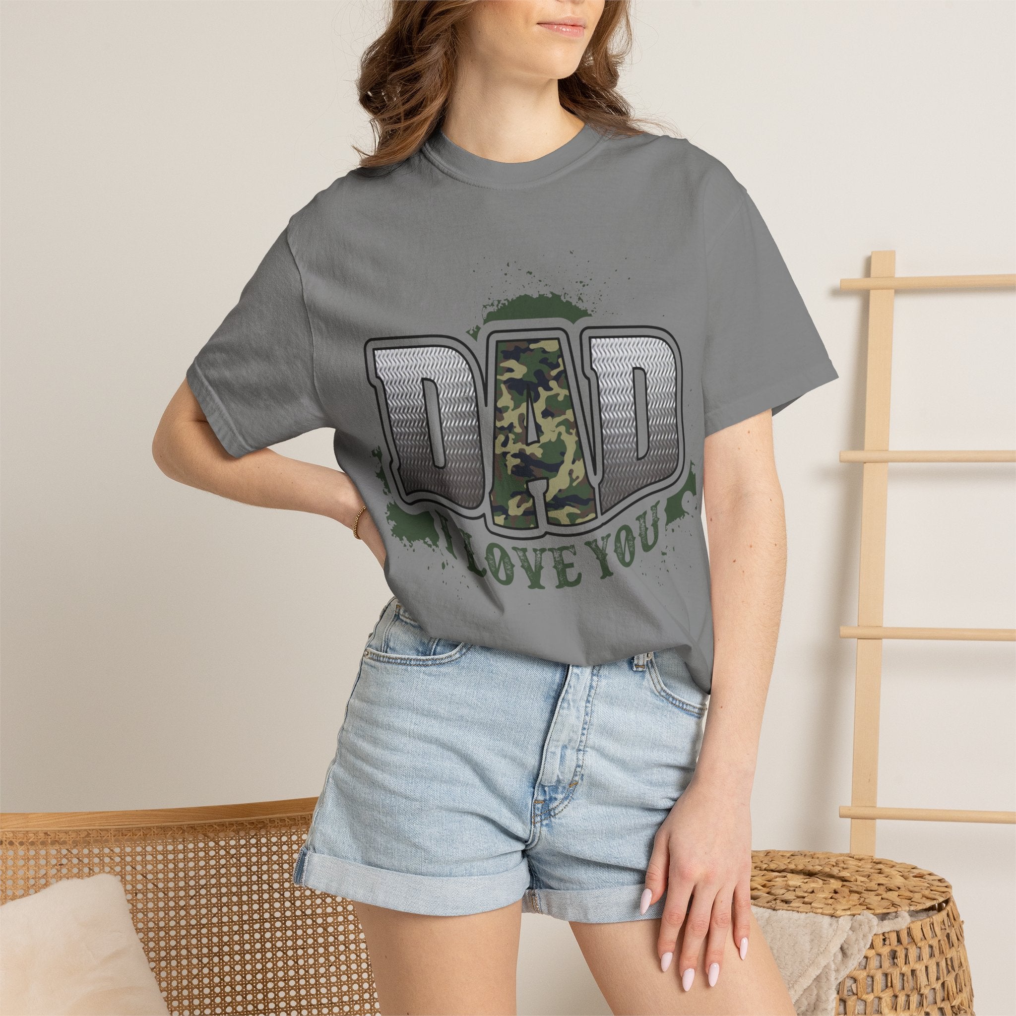 Dad I Love You Camo Graphic T-Shirt