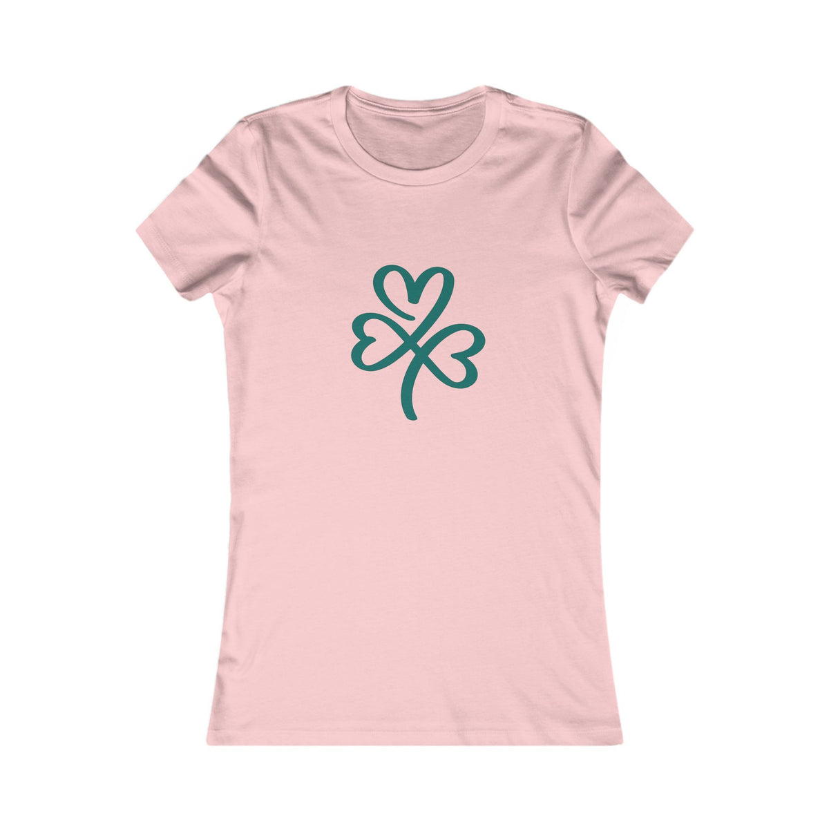 Women's Tee — Minimal Heart-Shamrock Graphic (St. Patrick's Day Casual Shirt)