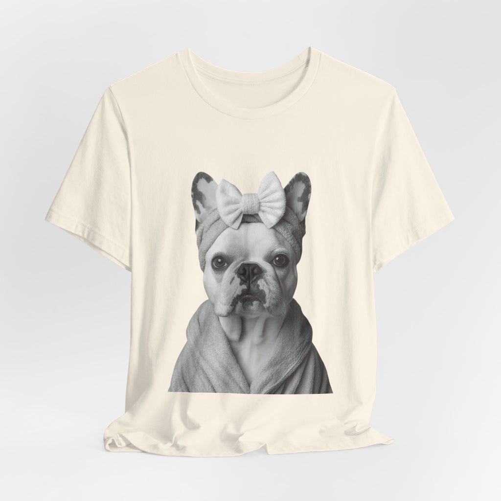French Bulldog Portrait Tee — Cute Bow Dog Graphic T-Shirt