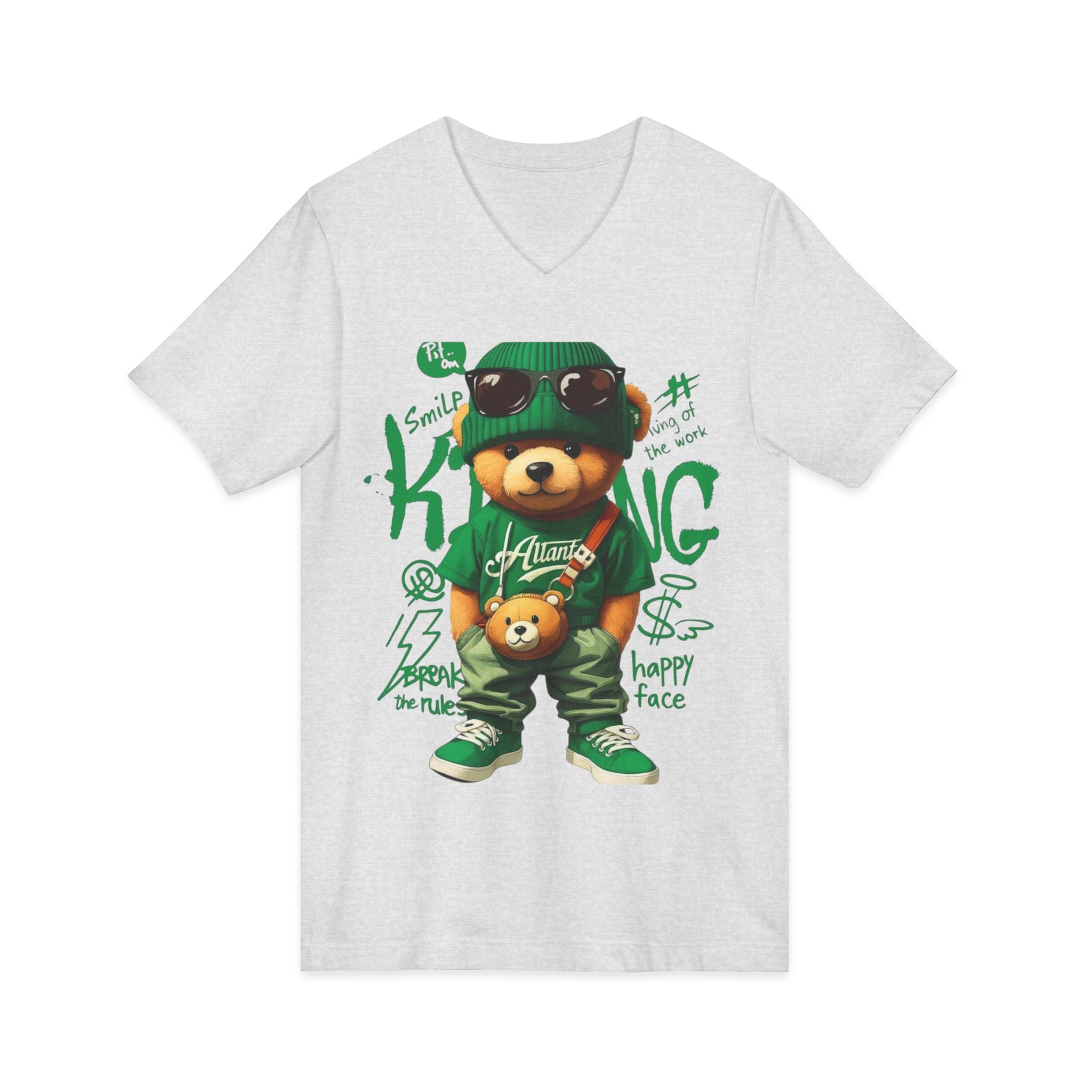 Cotton Teddy Bear V-Neck Tee