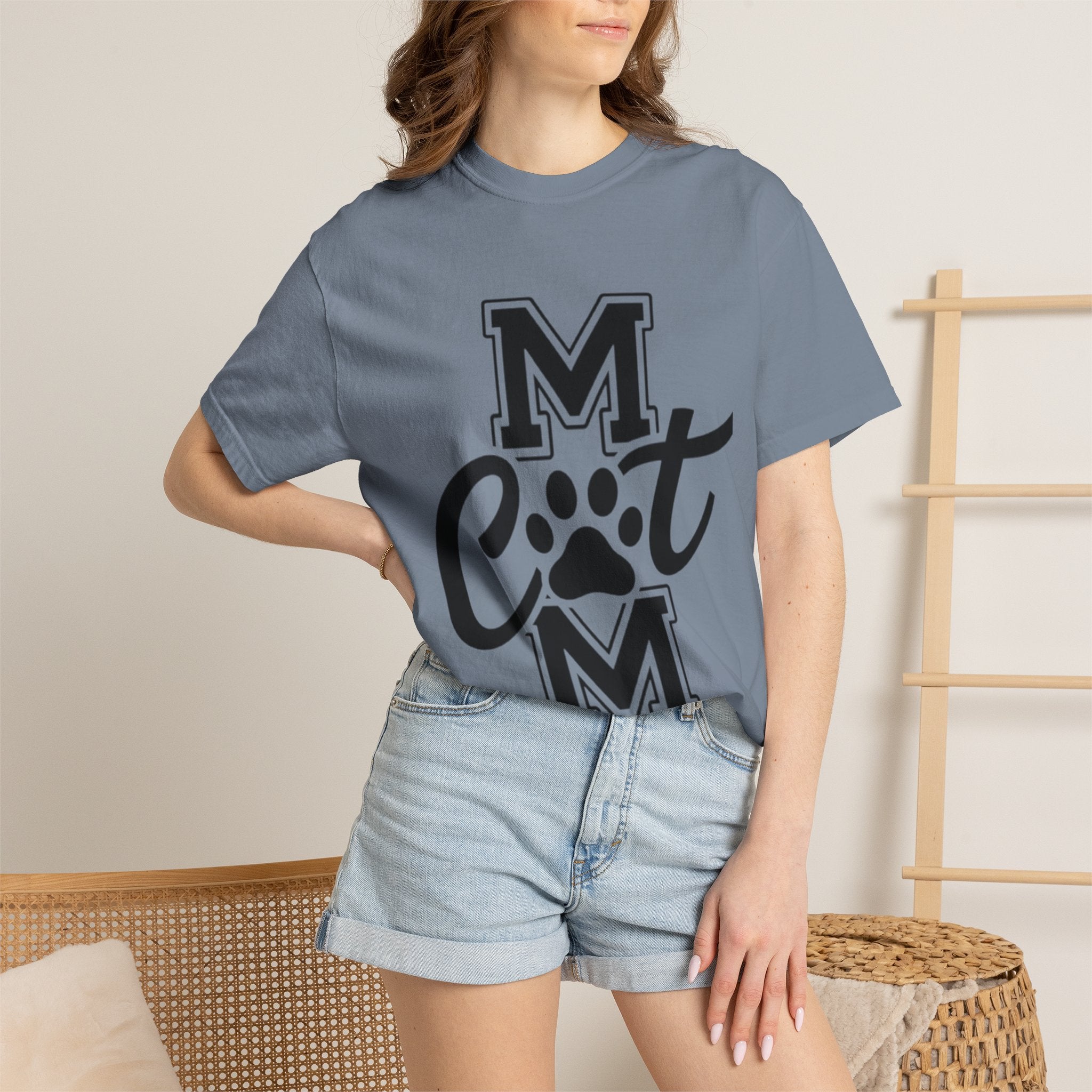 Garment-Dyed Cat Mom Tee