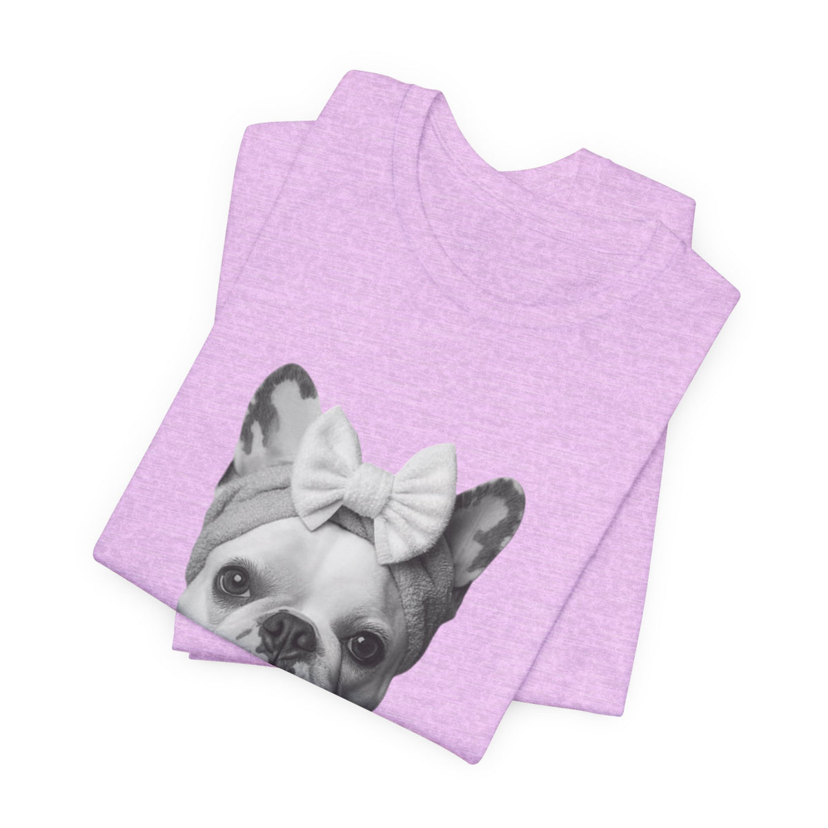 French Bulldog Portrait Tee — Cute Bow Dog Graphic T-Shirt