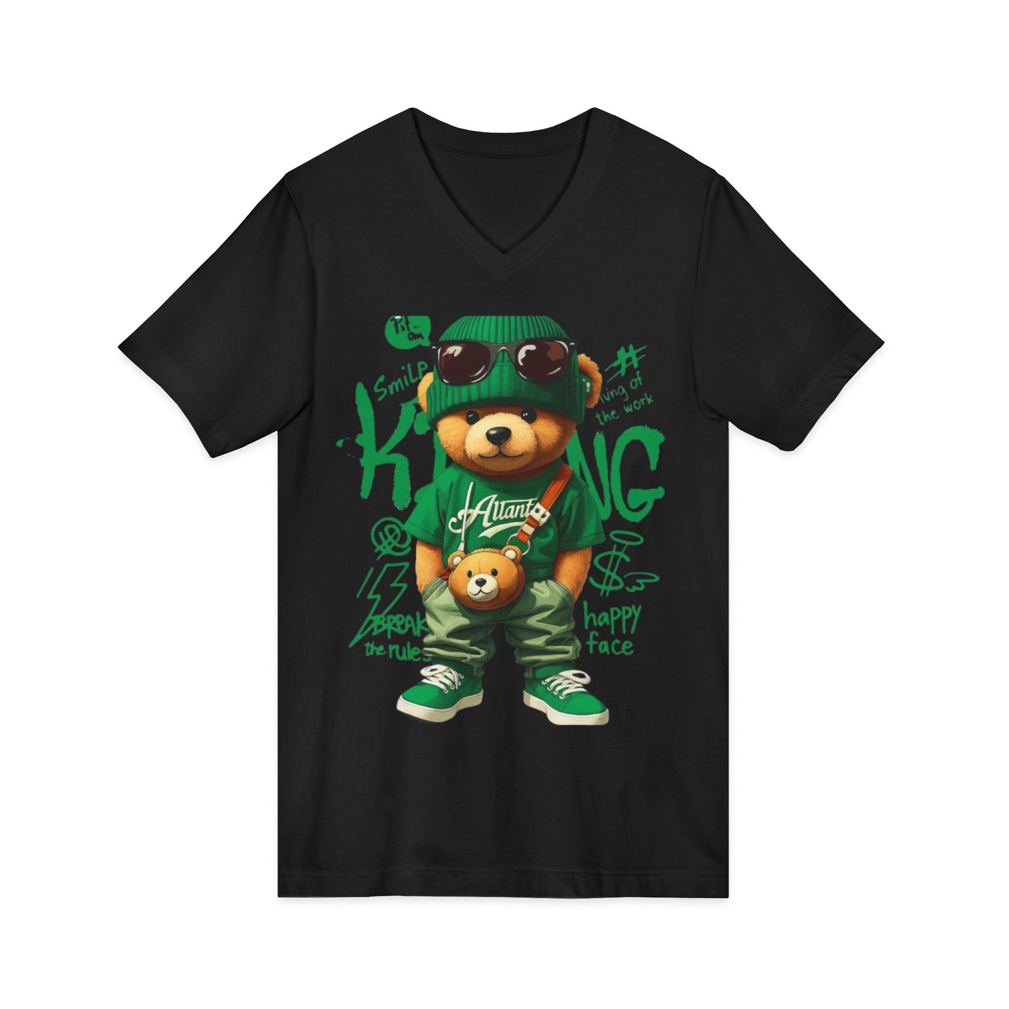 Cotton Teddy Bear V-Neck Tee