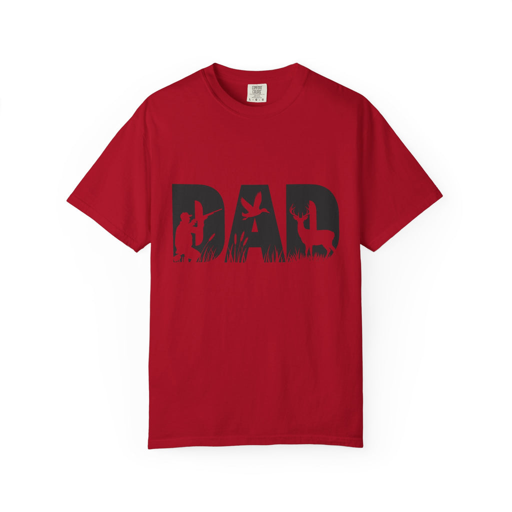 Dad Silhouette Nature T-Shirt — 'DAD' Deer & Camper Outdoor Graphic Tee