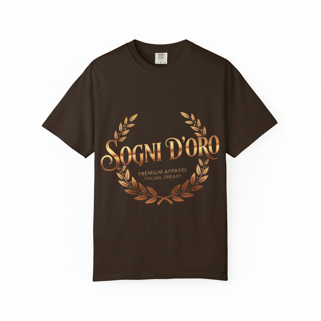 Sogni D'Oro T-Shirt — Italian 'Sogni D'Oro' Gold Laurel Graphic Tee