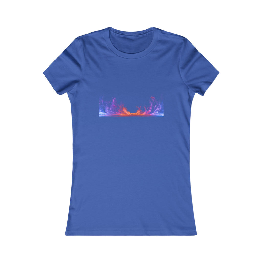 Women's Sunset Forest Tee — Pastel Mountain & Trees Graphic Shirt