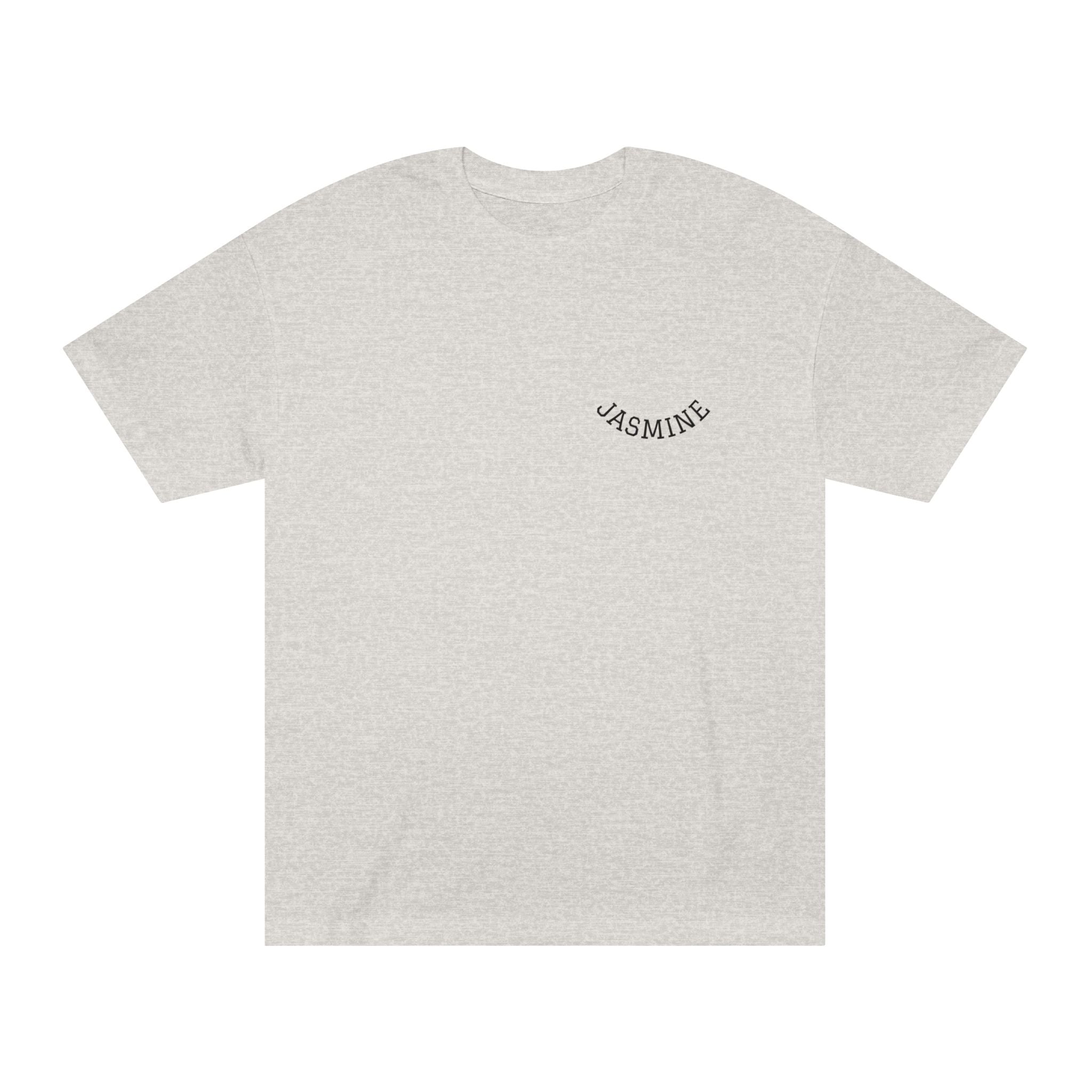 Yahsin Jasmine Tee — Minimal Arched Logo White T‑Shirt