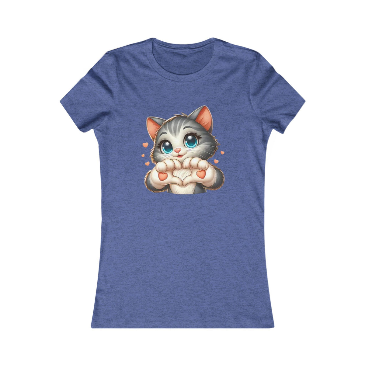 Women's Tee — Cute Kitten Making Heart Paws Graphic