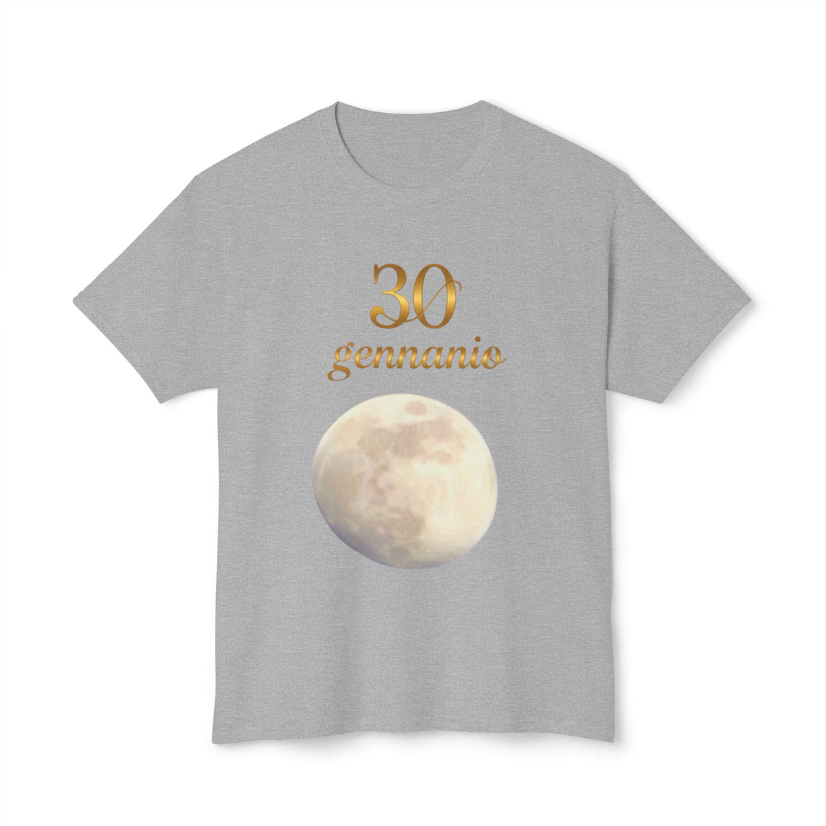 T-Shirt — "30 Gennaio" Moon Graphic Birthday Tee
