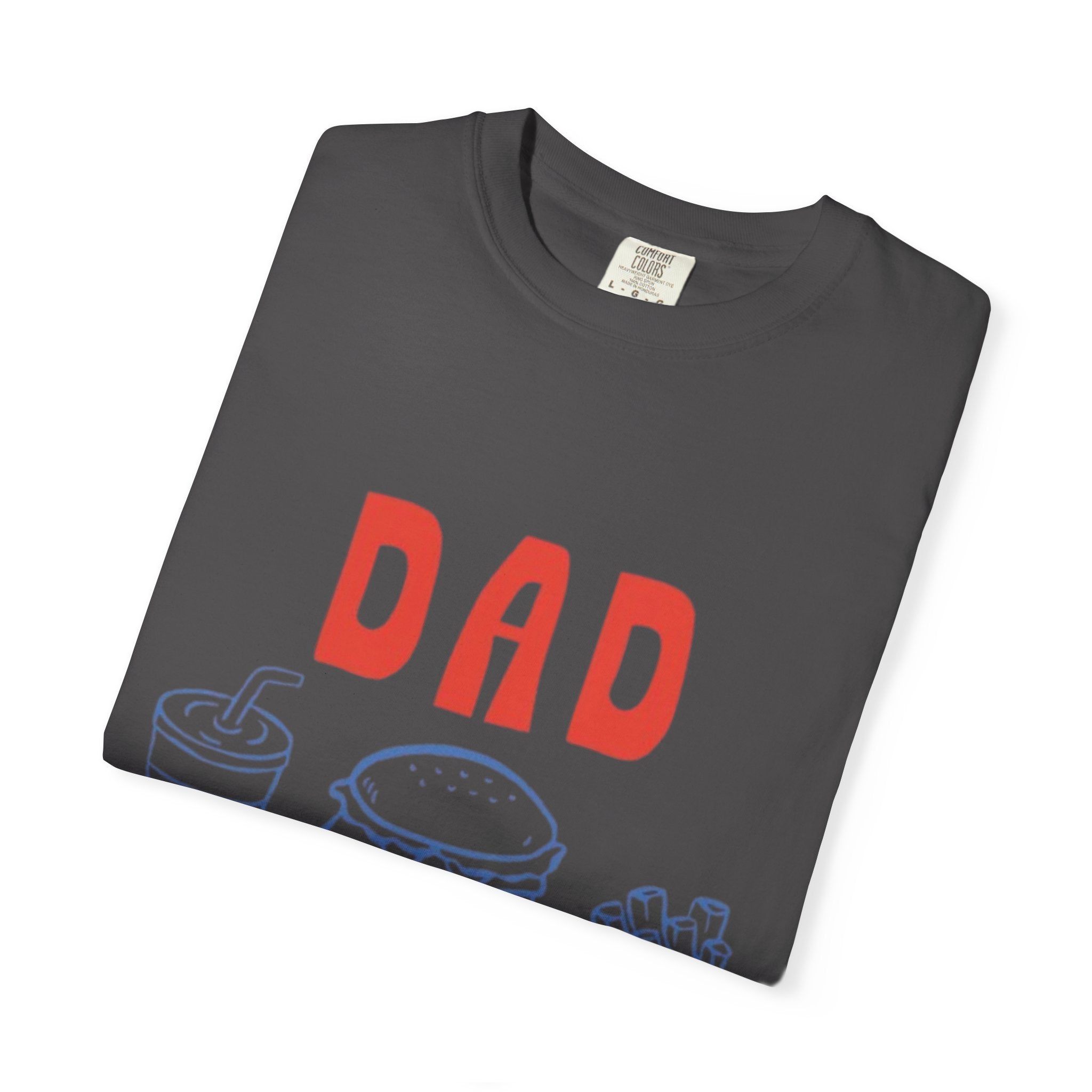 Dad Tax T-Shirt — Funny Father’s Day Tee with Burger, Fries & Drink Graphic