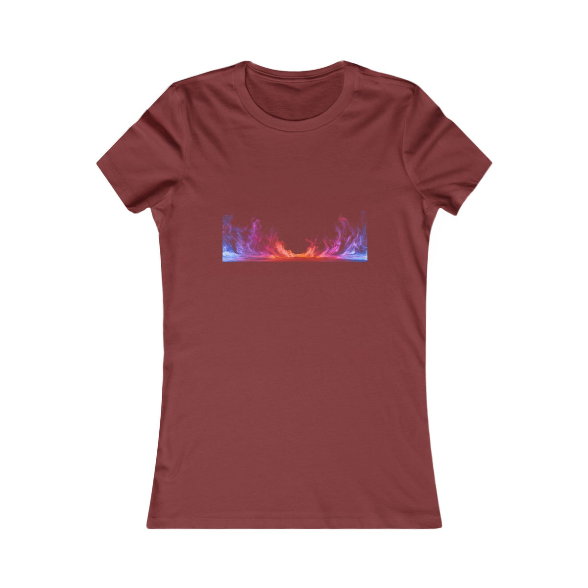 Women's Sunset Forest Tee — Pastel Mountain & Trees Graphic Shirt