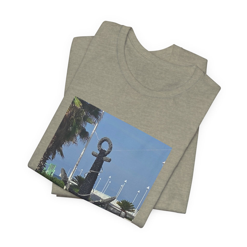 Anchor Statue Photo Tee — Coastal Nautical T-Shirt