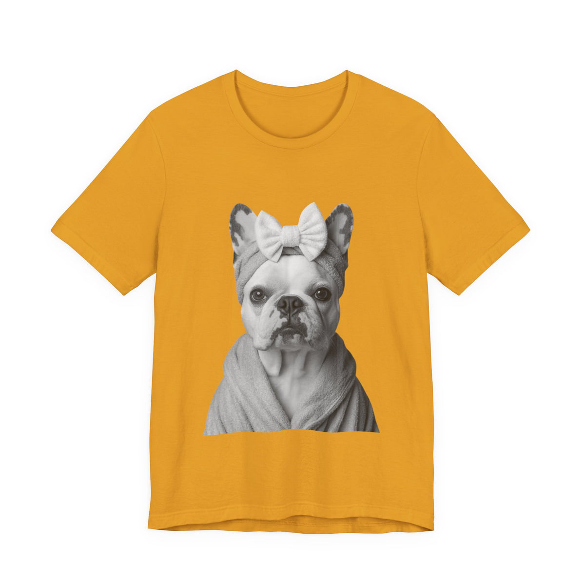 French Bulldog Portrait Tee — Cute Bow Dog Graphic T-Shirt