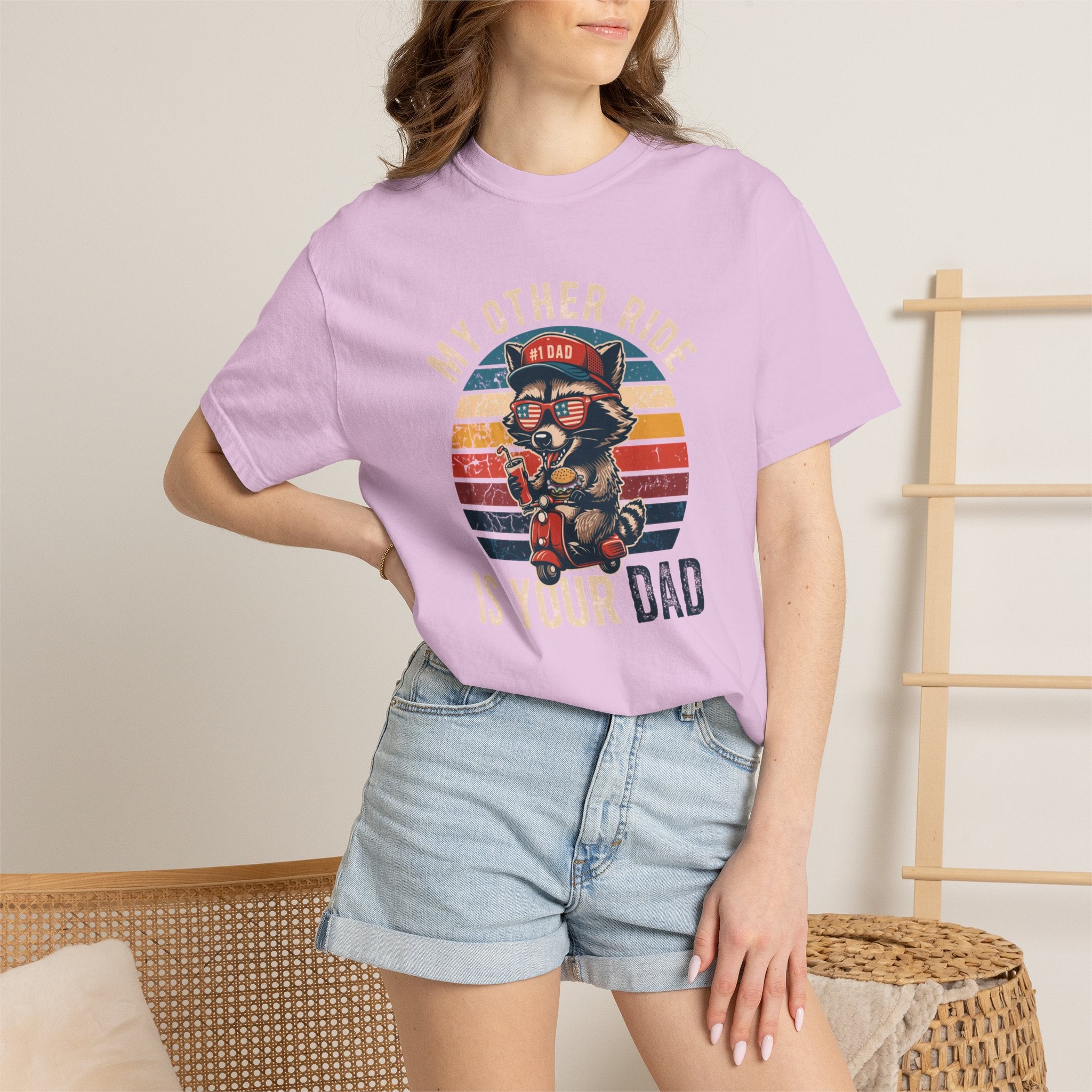 My Other Ride Is Your Dad T-Shirt — Cute Motorcycle Puppy Graphic Tee for Dad, Father's Day Gift