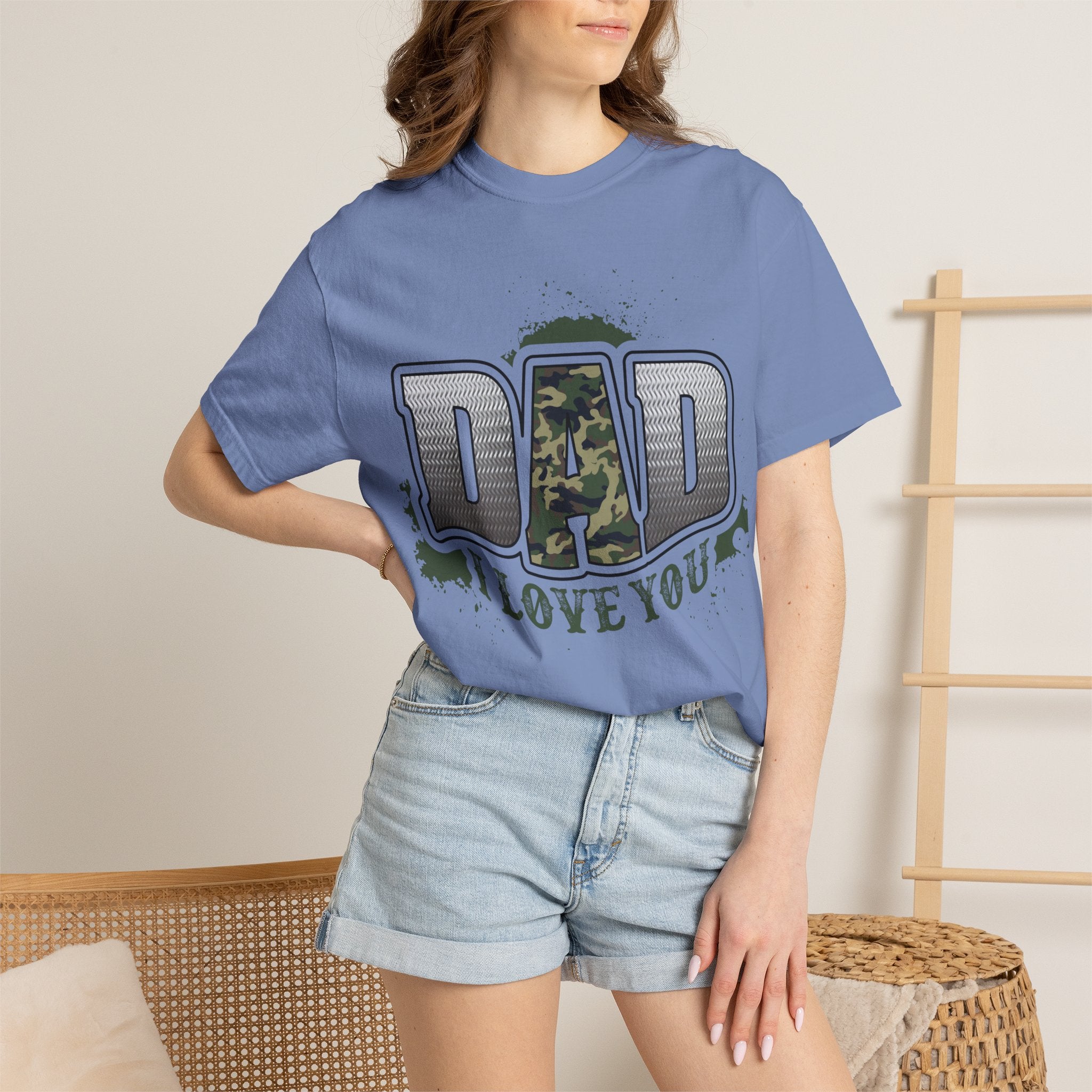 Dad I Love You Camo Graphic T-Shirt