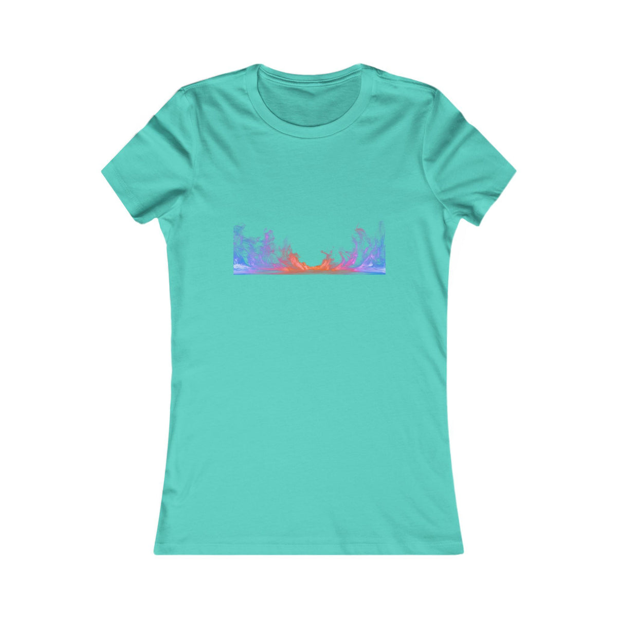 Women's Sunset Forest Tee — Pastel Mountain & Trees Graphic Shirt