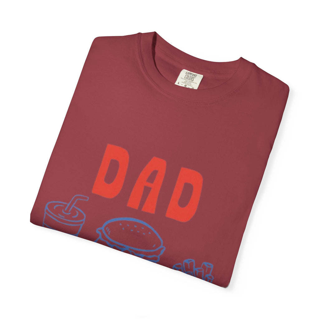 Dad Tax T-Shirt — Funny Father’s Day Tee with Burger, Fries & Drink Graphic