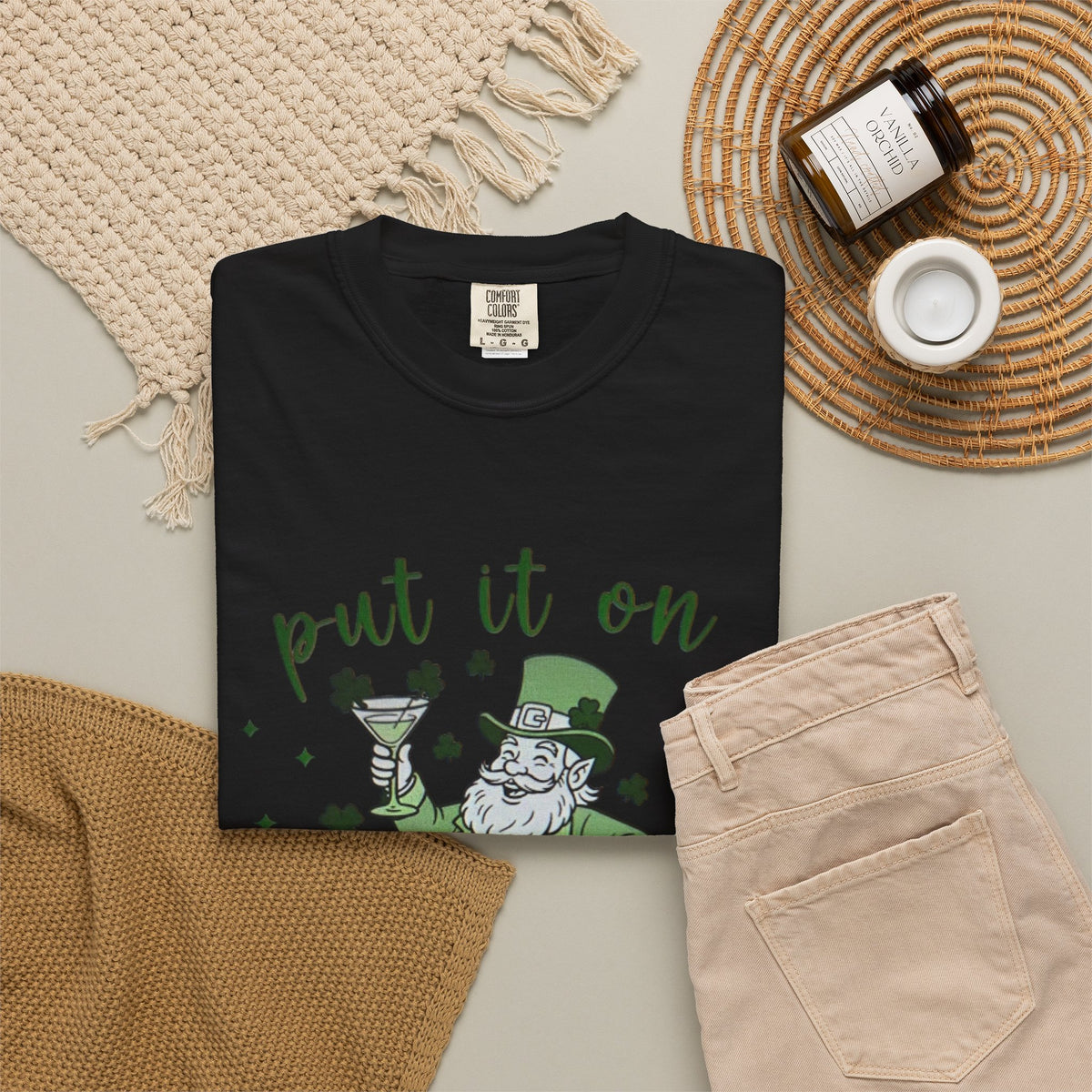 St. Patrick's Day Leprechaun Cocktail T-Shirt — "Put It On Leprechaun's Tab"